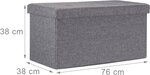 Tabouret banquette pouf de rangement pliant coffre repose-pieds 76 cm lin gris 13_0002337_3