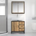 vidaXL Ensemble de mobilier de salle de bain 2 Pièces Chêne artisanal