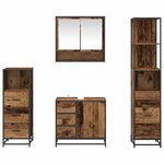 vidaXL Ensemble de mobilier de salle de bain 4 Pièces Bois ancien
