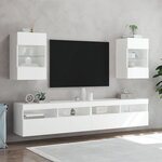vidaXL Meuble TV mural avec lumières LED blanc 40x30x60 5 cm