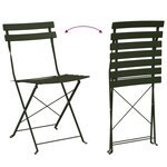 Chaises de jardin pliantes vidaXL 2 Pièces Vert foncé Acier