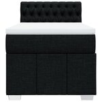 vidaXL Sommier à lattes de lit avec matelas Noir 100x200 cm Tissu