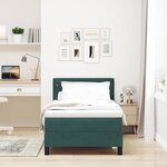 Lit à ressort vidaXL avec matelas Vert foncé 100x200 cm Velours