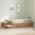 vidaXL Cadre de lit avec rangement chêne artisanal 244 x 127 x 53.5 cm