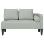 vidaXL Chaise longue avec coussins gris clair velours