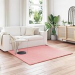 vidaXL Tapis en Fourrure Synthétique de Lapin Olite Rose 160 x 160 cm