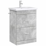 vidaXL Meuble sous lavabo de salle de bain Gris béton
