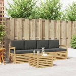 vidaXL Ensemble de canapés d'extérieur 5 pc Blanc et anthracite