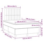 vidaXL Sommier à lattes de lit avec matelas crème 120x190 cm tissu