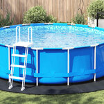 vidaXL Tapis de piscine Noir Ø 458 cm Géotextile en polyester