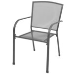 vidaXL Ensemble de chaises de jardin empilables 3 Pièces anthracite
