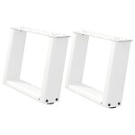 vidaXL Pieds de table basse en U 2 pièces Blanc 40 x (30-31) cm Acier