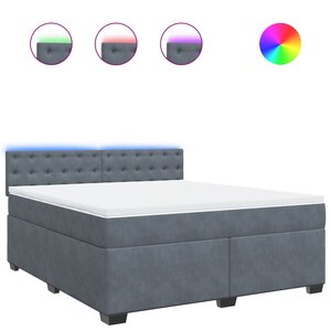 vidaXL Sommier à lattes de lit et matelas Gris foncé 180x200cm Velours