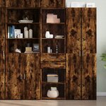vidaXL Buffet haut chêne fumé 50x42 5x185 cm bois d'ingénierie