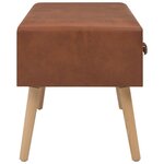 Banquette pouf tabouret meuble banc avec tiroirs 80 cm marron synthétique 3002131
