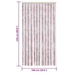 vidaXL Rideau anti-mouches gris argenté et rose 100x230 cm chenille