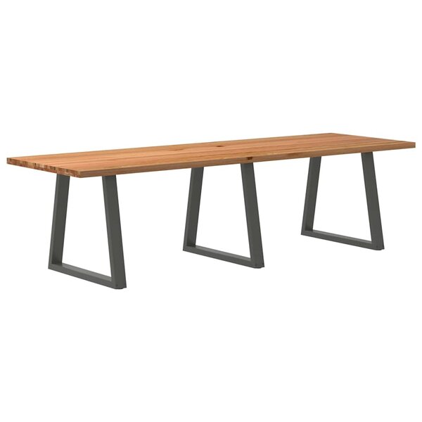 vidaXL Table à manger marron clair bois de chêne massif rectangulaire