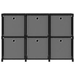 vidaXL Étagère d'affichage 6 cubes et boîtes Noir 103x30x72 5 cm Tissu