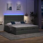 VidaXL Cadre de lit ottoman avec matelas gris foncé 200x200cm tissu