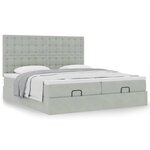 VidaXL Cadre de lit ottoman et matelas gris clair 160x200cm velours