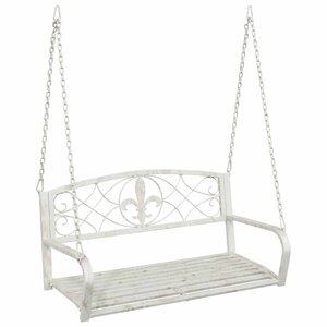 vidaXL Banc Balançoire Acier 110 5 x 59 x 55 cm Blanc antique