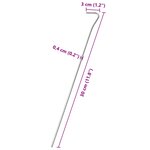 vidaXL Piquets de tente 25 Pièces 30 cm Ø4 mm acier galvanisé