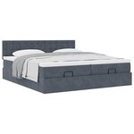 VidaXL Cadre de lit ottoman avec matelas gris foncé 180x200cm velours
