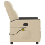 vidaXL Fauteuil de massage inclinable Crème Tissu