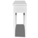 vidaXL Table de console et coiffeuse avec 2 tiroirs Blanc