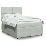 vidaXL Sommier à lattes de lit et matelas Gris clair 140x200cm Velours