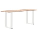 vidaXL Pieds de table à manger en U  2 pièces  blanc  50 x (72-73) cm  acier
