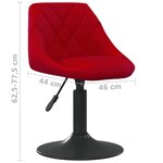 vidaXL Chaises à manger pivotantes lot de 4 rouge bordeaux velours