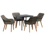 vidaXL Ensemble de salle à manger de jardin 5 pièces en Gris Poly Rattan