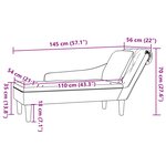 vidaXL Fauteuil long et coussin et accoudoir droit gris clair velours