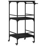 vidaXL Chariot de cuisine noir 60 5x50x105 cm bois d'ingénierie