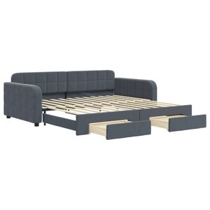 vidaXL Lit de jour avec gigogne et tiroirs sans matelas 100x200 cm