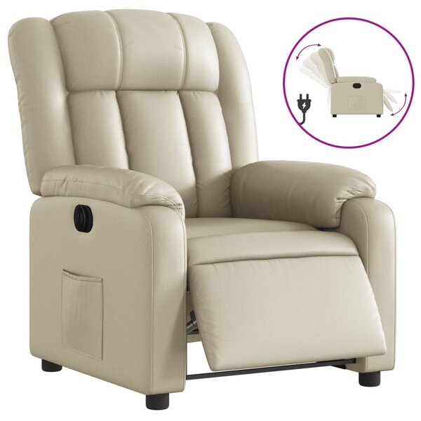 vidaXL Fauteuil inclinable électrique Crème Similicuir