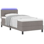 vidaXL Lit à ressorts avec matelas Taupe 80 x 200 cm tissu