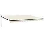vidaXL Auvent rétractable crème 5x3 m tissu et aluminium