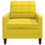 vidaXL Fauteuil Jaune 60 cm Velours