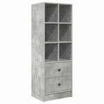 vidaXL Bureau avec tiroir avec étagère avec stockage 2 Pièces Gris béton