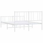 vidaXL Cadre de lit métal sans matelas et pied de lit blanc 135x190 cm