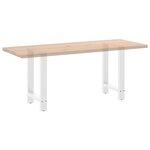 vidaXL Pieds de table à manger Blanc 2 pièces 60 x (72-73) cm Acier