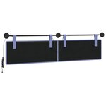 vidaXL Tête de lit suspendue Avec lumière LED Bleu denim Tissu