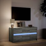 vidaXL Meuble TV avec LED sonoma gris 100x34x50 cm bois d'ingénierie