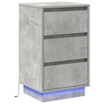 vidaXL Cabinet de chevet avec tiroir Gris béton 39 x 34 5 x 65 cm