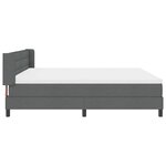 vidaXL Lit Box Spring avec matelas gris foncé  200 x 200 cm  en tissu