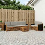 vidaXL Ensemble de canapés d'extérieur 7 pc Naturel et gris clair