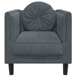 vidaXL Fauteuil avec coussin gris foncé velours