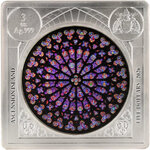 Monnaie NOTRE DAME DE PARIS Rose Window 3 Oz Argent 5$ Ascension Island 2026 (PRÉCOMMANDE)